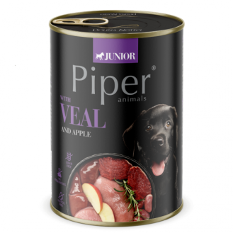 Piper Dog Junior храна за малки кученца с телешко и ябълки, 400 г Piper Dog Junior храна за малки кученца с телешко и ябълки, 400 г