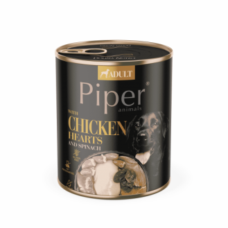 Piper Adult Dog храна за кучета с пилешки сърца, кафяв ориз и спанак, 800 г Piper Adult Dog храна за кучета с пилешки сърца, кафяв ориз и спанак, 800 г
