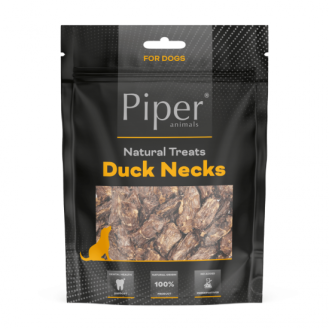 Piper Treats Duck Necks натурални лакомства за кучета от сушени патешки шийки, с намалено съдържание на мазнини, 200 г Piper Treats Duck Necks натурални лакомства за кучета от сушени патешки шийки, с намалено съдържание на мазнини, 200 г