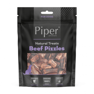 Piper Treats Beef Pizzles натурални лакомства за кучета от сушени говежди пениси, с високо съдържание на протеин, 200 г Piper Treats Beef Pizzles натурални лакомства за кучета от сушени говежди пениси, с високо съдържание на протеин, 200 г