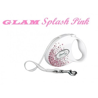 flexi GLAM Splash Pink S - 3м лента, до 12кг - цвят бял