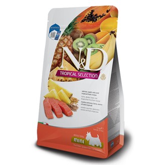 ND Tropical Selection Dog Adult Mini Salmon&Tropical fruits – за кучета над 1 година от дребни породи, със сьомга, спелта и тропически плодове ND Tropical Selection Dog Adult Mini Salmon&Tropical fruits – за кучета над 1 година от дребни породи, със сьомга, спелта и тропически плодове